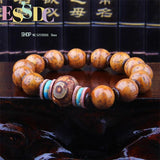 Hand-polished Round Tibetan Natural Beads Rosary Bracelet