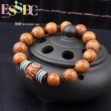 Hand-polished Round Tibetan Natural Beads Rosary Bracelet