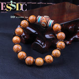 Hand-polished Round Tibetan Natural Beads Rosary Bracelet