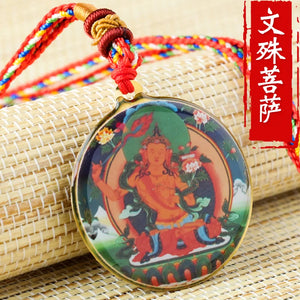 Bodhisattva Manjusri Buddha Statue Thangka Necklace