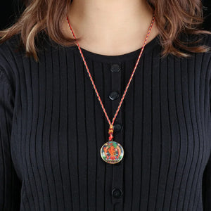 Bodhisattva Manjusri Buddha Statue Thangka Necklace