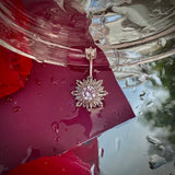 Zircon Sunflower 925 Silver Belly Piercing Button Rings For Girl