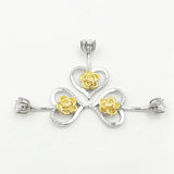 925 Silver Golden Rose Flower Heart Belly Button Rings Love Navel Piercing