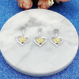 925 Silver Golden Rose Flower Heart Belly Button Rings Love Navel Piercing