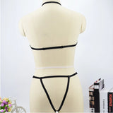 Hollow Out Elastic Bra Straps Cross Bandage Bra Crop Top