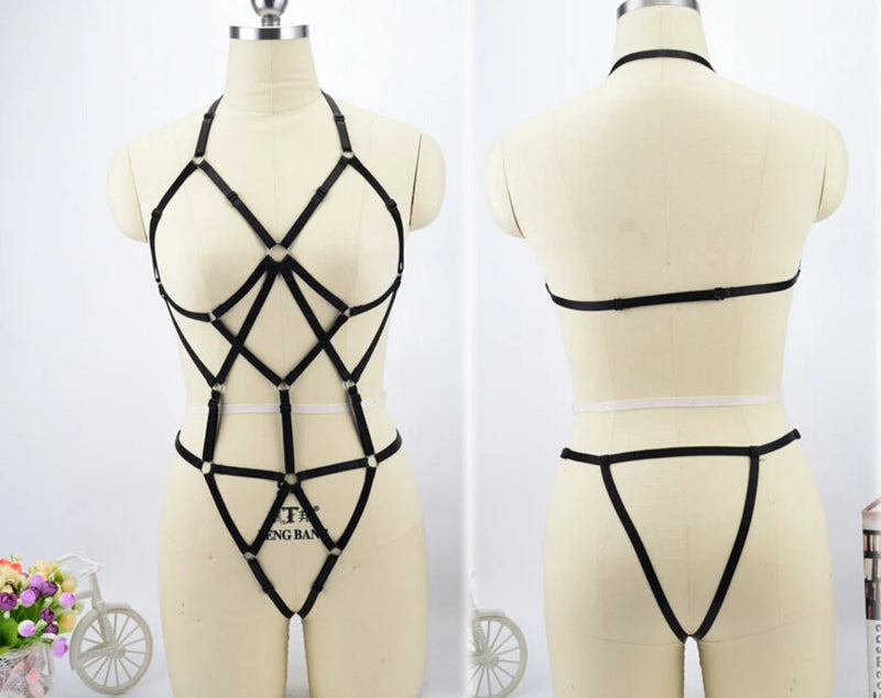Hollow Out Elastic Bra Straps Cross Bandage Bra Crop Top