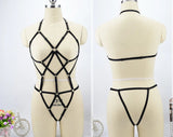 Hollow Out Elastic Bra Straps Cross Bandage Bra Crop Top