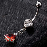 Crystal Rhinestone Belly Button Ring Surgical Steel Navel Piercing