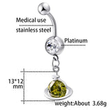 Crystal Rhinestone Belly Button Ring Surgical Steel Navel Piercing