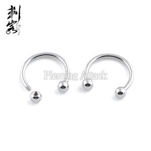 316L Surgical Steel 16G Horseshoe Labret Lip Rings