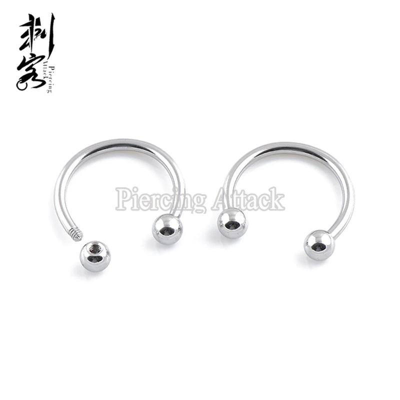 316L Surgical Steel 16G Horseshoe Labret Lip Rings