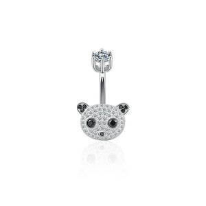 Panda Belly Button Rings Navel Piercing 925 Sterling Silver Rod Length 6 8