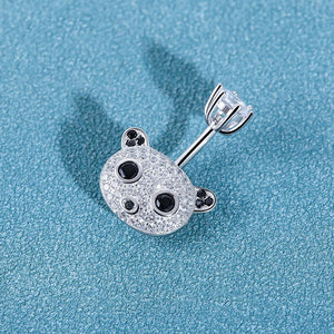 Panda Belly Button Rings Navel Piercing 925 Sterling Silver Rod Length 6 8