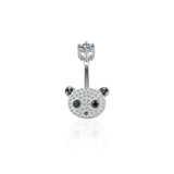 Panda Belly Button Rings Navel Piercing 925 Sterling Silver Rod Length 6 8