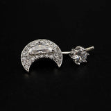 Moon Belly Button Piercing Rings 925 Sterling Silver Men Women 1.5 MM Thick