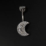 Moon Belly Button Piercing Rings 925 Sterling Silver Men Women 1.5 MM Thick