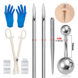 Steel Threaded Taper Pin Needles Piercing Kit