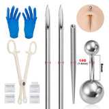 Steel Threaded Taper Pin Needles Piercing Kit