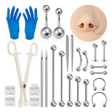 Steel Threaded Taper Pin Needles Piercing Kit