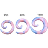 Pink Silicone Ear Plugs Spiral Expander Pearlized Earring Gauge
