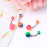 5pcs Rainbow Navel Piercing Button Rings Body Jewelry