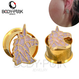 Unicorn Bat Ear Tunnel Plugs Body Jewelry