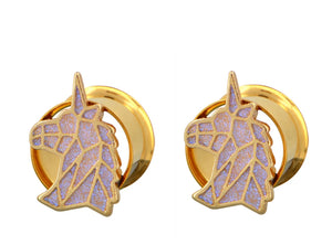 Unicorn Bat Ear Tunnel Plugs Body Jewelry