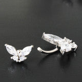 925 Sterling Silver Butterfly Belly Button Ring 6mm 8mm 10mm Piercing