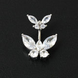 925 Sterling Silver Butterfly Belly Button Ring 6mm 8mm 10mm Piercing