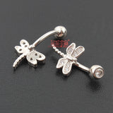 S925 Belly Button Ring Dragonfly 925 Sterling Silver 6-10mm Pin Fine Jewelry