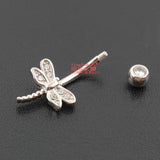S925 Belly Button Ring Dragonfly 925 Sterling Silver 6-10mm Pin Fine Jewelry