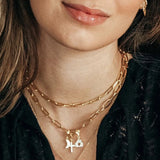 925 Silver Cross Chain Choker Necklace Moon Star Horn Pendant