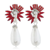 Bohe Crystal Geometric Flower Stud Earrings Wedding Accessories