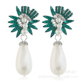 Bohe Crystal Geometric Flower Stud Earrings Wedding Accessories