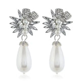 Bohe Crystal Geometric Flower Stud Earrings Wedding Accessories