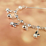 925 Silver Anklet Women Bunny Bell Foot Jewelry Beach Bracelet AnkleGift