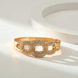 Bohemia Crystal Metal Bracelet Geometric Cuff Bangle Wedding Jewelry