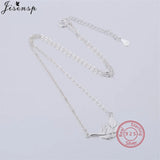 Bohemia Silver Leaf Pendant Necklace for Women Clavicle Chain Jewelry
