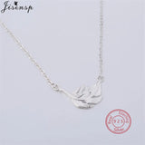 Bohemia Silver Leaf Pendant Necklace for Women Clavicle Chain Jewelry