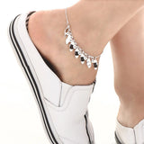 Bohemia 925 Sterling Silver Chain Leaf Pendant Ankle Bracelet