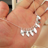 Bohemia 925 Sterling Silver Chain Leaf Pendant Ankle Bracelet