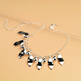 Bohemia 925 Sterling Silver Chain Leaf Pendant Ankle Bracelet