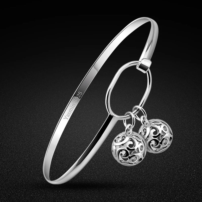 Bohemia 925 Silver Bracelet-Minimalist Ball Pendant Bracelet