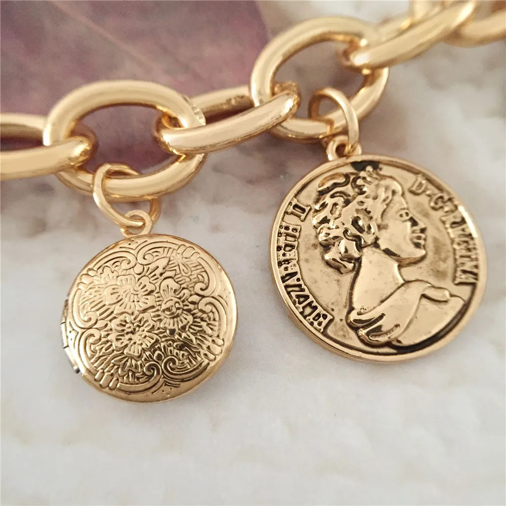 Bohemia Antique Coin Charm Bracelet Women