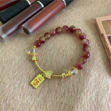 Bohemia Rainbow Tourmaline Jades 8mm Round Crystal Stone Beads Pendant Bracelet