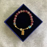 Bohemia Rainbow Tourmaline Jades 8mm Round Crystal Stone Beads Pendant Bracelet