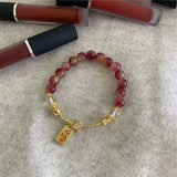 Bohemia Rainbow Tourmaline Jades 8mm Round Crystal Stone Beads Pendant Bracelet