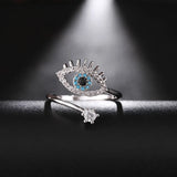 Bohemia Evil Eye Ring Adjustable Tibetan Silver Wedding Band Jewelry