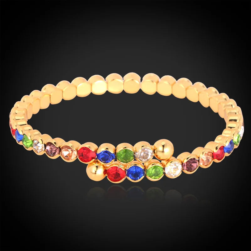 Bohemia Rhinestone Cuff Bracelet For Women H373
