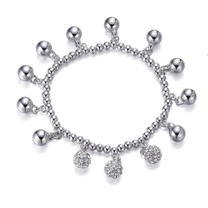 Bohemia Bracelet Rose Silver Beads Woman's Bracelet Jewelry Gift